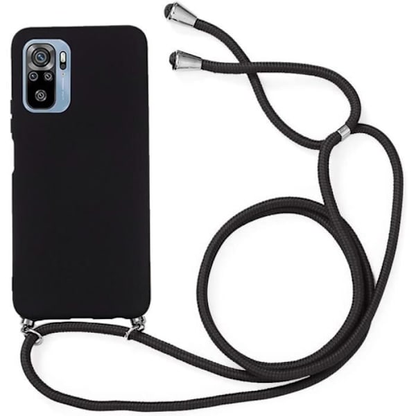 Beskyttelsescover - E.F.CONNECTION - Redmi Note 10S - Blød - Flydende Silikone - Sort Svart