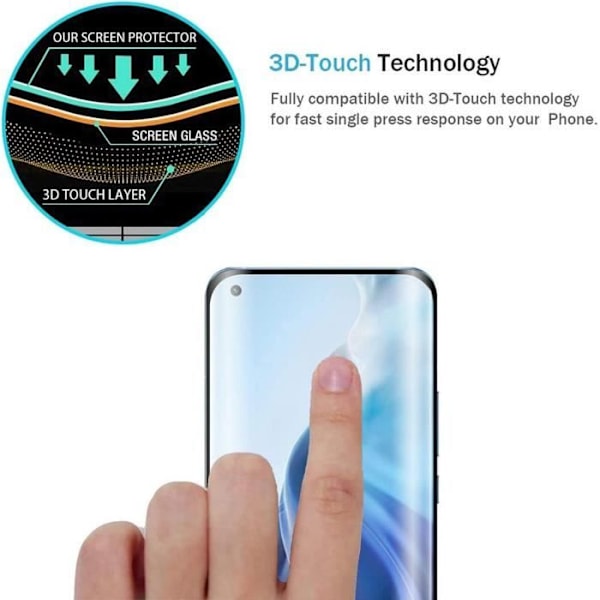Härdat glas för Xiaomi Mi 11 Pro Enkel installation Anti-scratch Pack om 3 Transparent