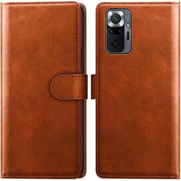 Fodral för Redmi Note 10 Pro Elegant lädereffekt Magnetisk stängning Brun kastanj