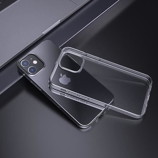 Pack genomskinligt fodral för iPhone 12 Pro + 2 härdade glasögon, klar silikon TPU