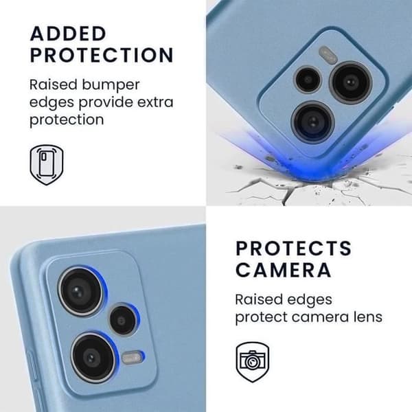 Skal - E.F.CONNECTION - För Xiaomi Redmi Note 12 Pro Plus 5G - Silikon TPU - Stötsäker - Härdat glas skyddsglas. Blå