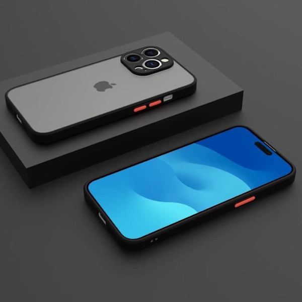 Skal till iPhone 15 Pro Max Skydd Ultratunn Stötsäker Anti-Scratch Matt - Svart