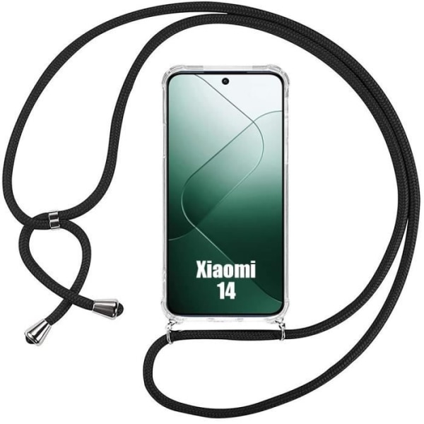 Skyddsväska för Xiaomi 14 - Xiaomi - Förstärkt Skydd - Stöttålig TPU - Lätt Snodd - Transparent Transparent, svart