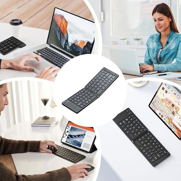 Universellt Fällbart Bluetooth Tangentbord Franska AZERTY, för Surfplatta Telefon Dator Windows iOS Android