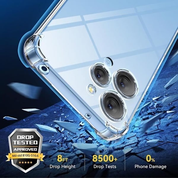 Coque - Xiaomi - Redmi 12 - Forstærket Beskyttelse - TPU Sixten - Justerbar Snor Turquoise Klar, turkos