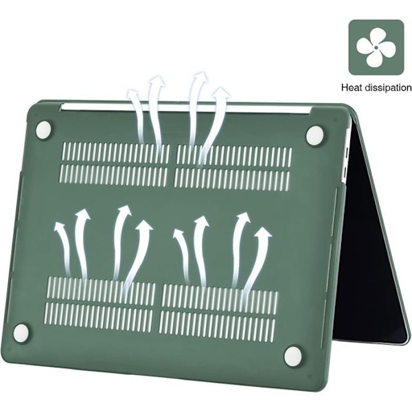 Coque för MacBook Pro 14 Tum M4 M3 M2 M1 Pro/Max 2024 2023 2021, Antiglidsäker Skydd Mörkgrön Genomskinlig Nattgrönt