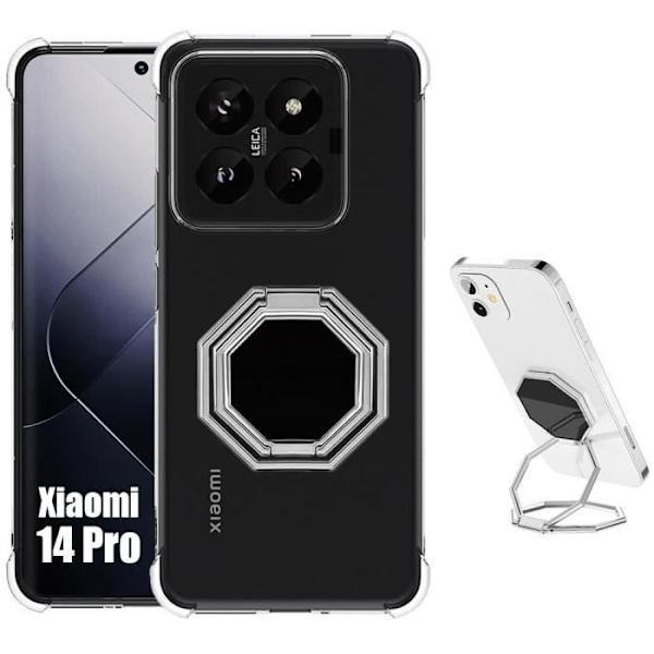Coque - Xiaomi - 14 Pro - Ultrathin Silikon - Stötresistent - Rotationsstöd med flera vinklar Silver