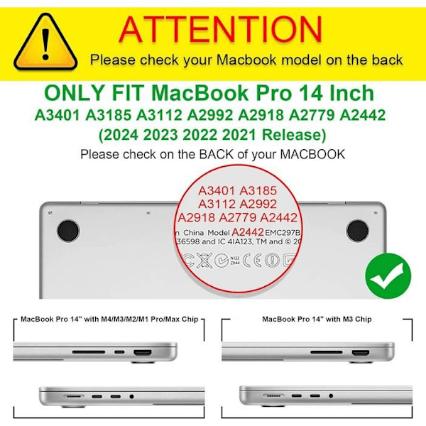 Coque til MacBook Pro 14 Tommer M4 M3 M2 M1 Pro/Max 2024 2023 2021, Beskyttelse Hård Slim Med Glans - Rød Röd