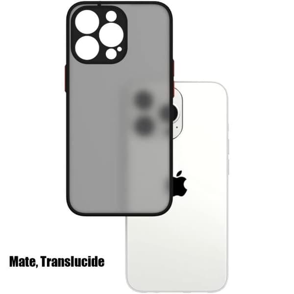 Coque - Silikon - för iPhone 15 Pro Max - Stötabsorberande - Matt - 2 Skärmskydd Ingår Svart