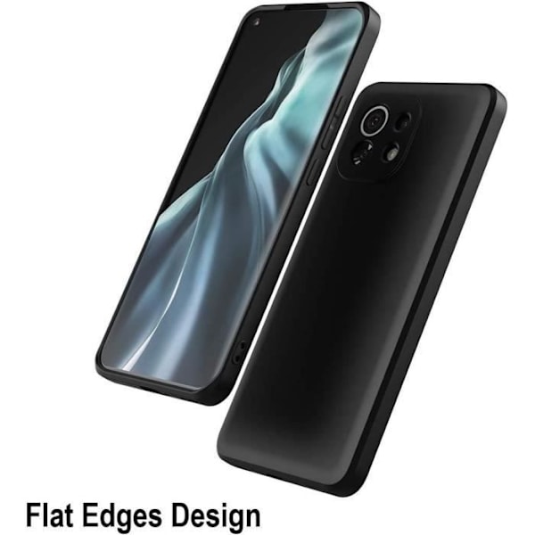 Silikonfodral till Xiaomi Mi 11 Svart med 2 härdade skyddsglasögon