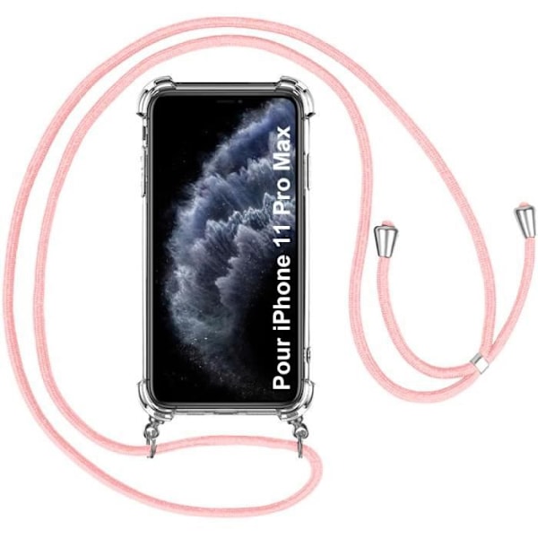Mobilfodral - iPhone - 11 Pro Max - Transparent - Drarem - Fingeravtrycksskyddande Transparent-rosa