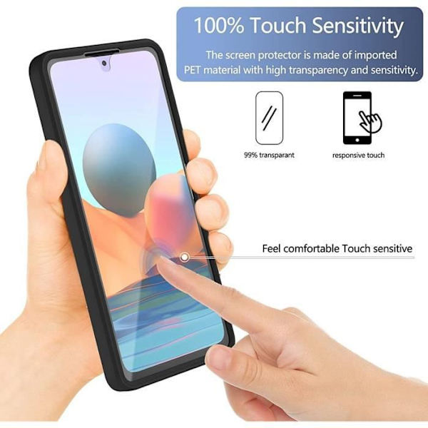 Etui til Redmi Note 10 Pro 4G (6,67") 360 graders beskyttelse Forstærket kant tyk hele krop Solid
