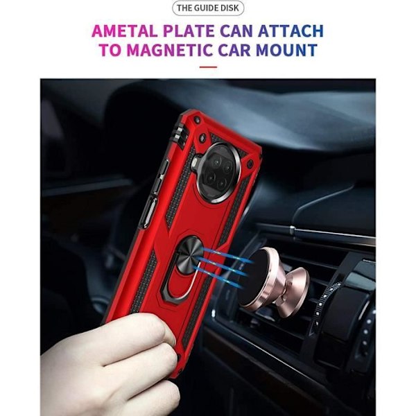 2-pack härdat glas + fodral för Xiaomi 10T Lite (6,67") Red Army Style Tuff anti-skrapa, styv ryggring Röd