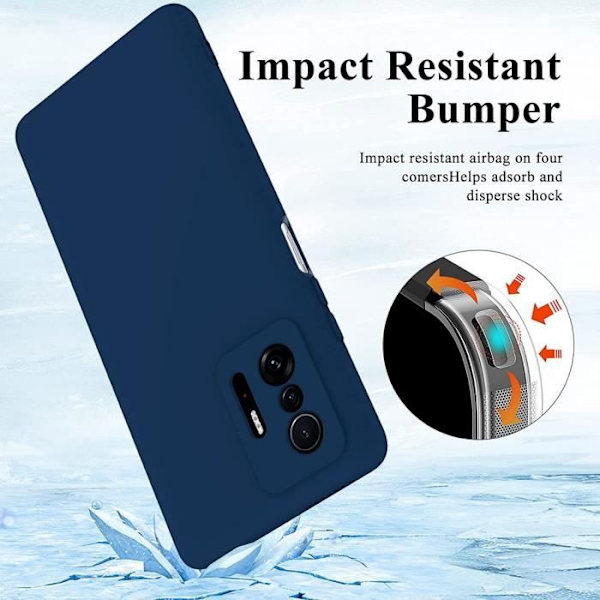 Coque - Xiaomi - 11T Pro - TPU Mjuk - Stötskydd - Mikrofiberfoder marinblå