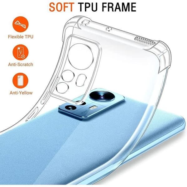 Coque - E.F.CONNECTION - för Xiaomi 12 Pro - Mjuk - Transparent - Förstärkta hörn - Repåtersäker Transparent