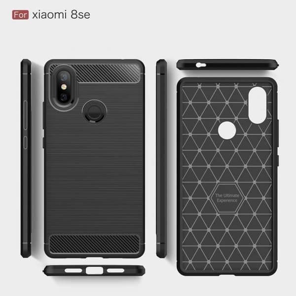 Coque - Xiaomi - Mi 8 SE - Kolfiber - Stötskydd - Flexibel Svart