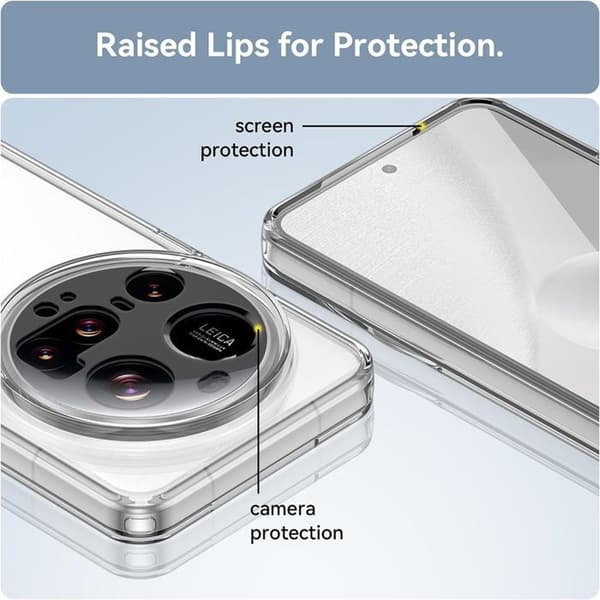 Skyddsskal - E.F.CONNECTION - för Xiaomi 15 Ultra - Transparent Silikon - Stötsäker - 2 Härdat Glas Transparent