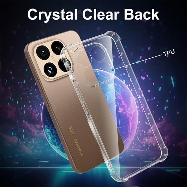Skyddsskal - E.F.Connection - Xiaomi 15T Pro - Stötsäker - Transparent - Flexibel Transparent