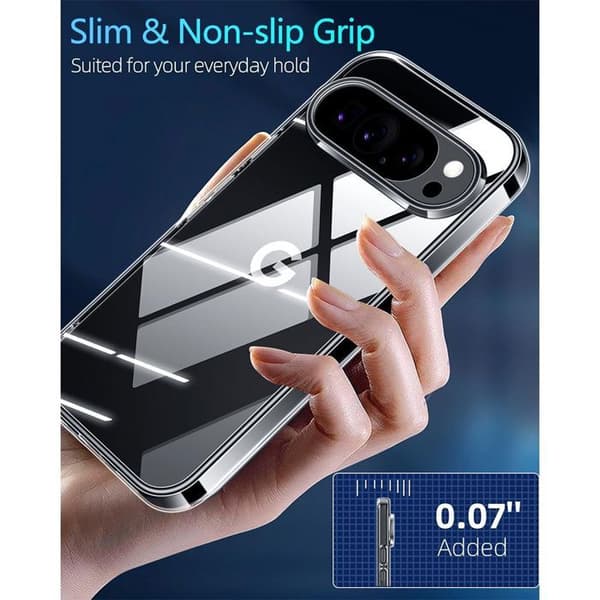 Coque - E.F.Connection - för Google Pixel 10 Pro XL - Skydd i transparent silikon - 2 härdade glas Transparent