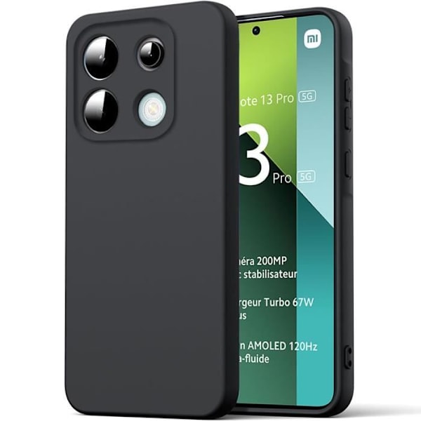 Siliconfodral - Xiaomi - Redmi Note 13 Pro 5G - Ultra Slim Skydd - Halkfri Textur - Svart Svart