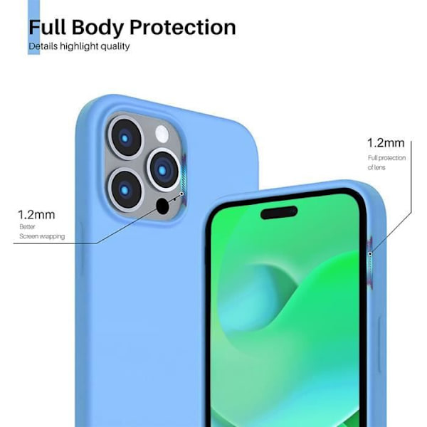 Skyddsskal - E.F.CONNECTION - för iPhone 14 Pro Max - Mjuk - TPU-silikon - Matt Blå Blå