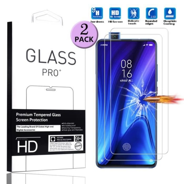 Skærmbeskyttelse - Xiaomi - Redmi K20 - Tempereret glas - 2 stk - Ridsesikker