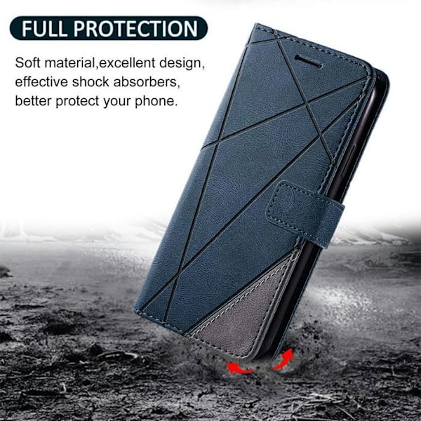 Coque til Xiaomi 15 Ultra, 360 Graders Anti-Ridser Beskyttelse Blå PU Læder marinblå
