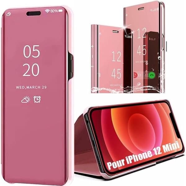 Skyddsskal - E.F.CONNECTION - för iPhone 12 Mini - Flexibel - Rosa - Smart View Rosa
