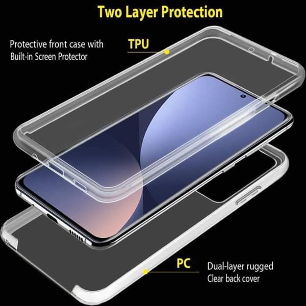 Coque Etui - E.F.CONNECTION - För Xiaomi Redmi Note 12 Pro 5G - Transparent silikon - Stötsäker - Hel 360° Transparent