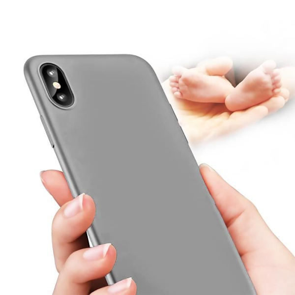 Coque iPhone X - Stødabsorberende - Silikone Gel - Ultra Modstandsdygtig - Sølv - Mat Finish Silver