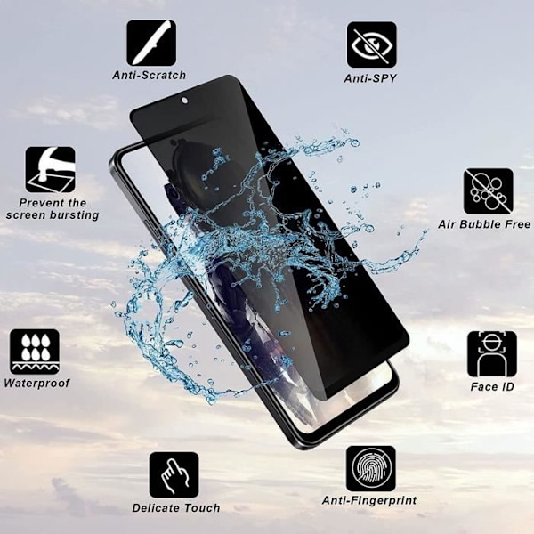 Skärmskydd - E.F.CONNECTION - för Xiaomi Redmi Note 11S - Härdat Glas 9H - Anti-Spion - 2-pack Svart