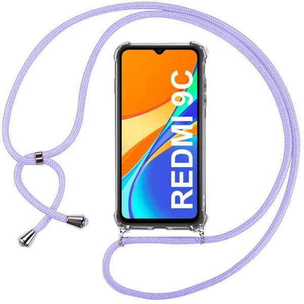 Telefonfodral - E.F.Connection - Redmi 9C - TPU Antichock - Lila Snodd - Mjuk Transparent-lila