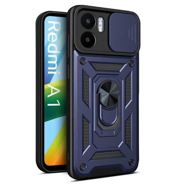 Skyddsskal - E.F.CONNECTION - för Redmi A1/A2 - Mörkblå - Styv - PET, Härdat Glas marinblå