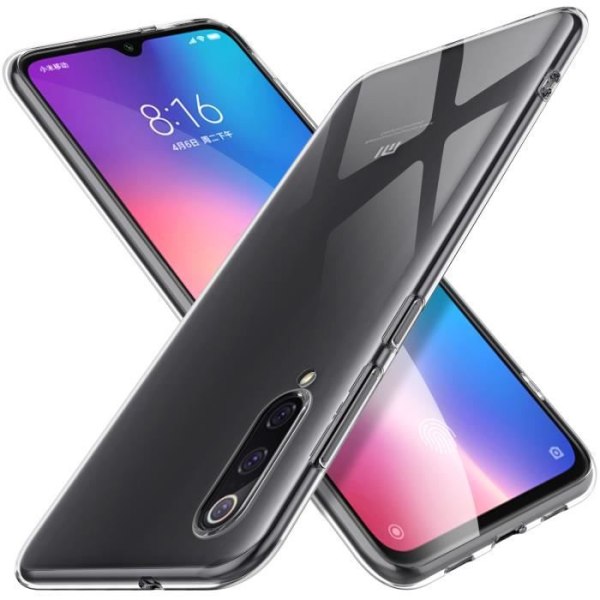 KuGi Xiaomi Mi 9 Fodral, Högkvalitativ slät silikonbaksida Fodral Skyddsfodral för Xiaomi Mi 9, Klar Vit