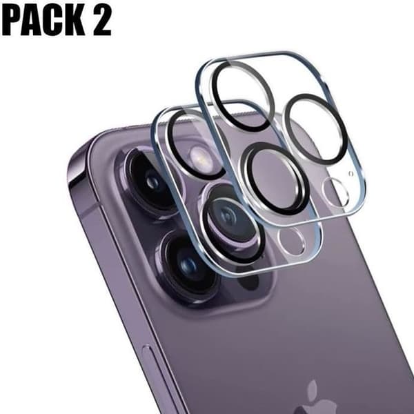 Skyddsglas i härdat glas för iPhone 14 Pro-kameralins (6,1") - Pack med 2 Transparent