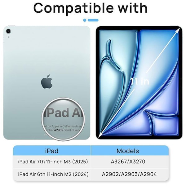 Härdat Glas för iPad Air 11 Tum M2/M3 2024 2025 Rep-resistant Stöttålig