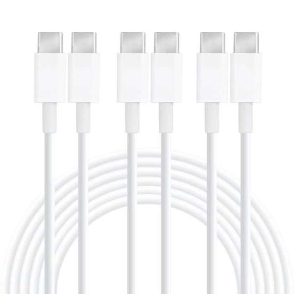 [Lot-3] USB-C till USB-C Snabb Laddningskabel 20W för iPhone 16, 16 Pro, 16 Plus, 16e, iPhone 15, 15 Plus, 15 Pro, 15 Pro Max - 1M Vit