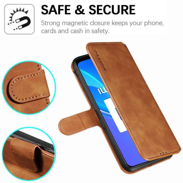 Xiaomi Redmi 9 Case, Retro Flip Magnetic Protective Wallet Case til Xiaomi Redmi 9 - Sort Svart