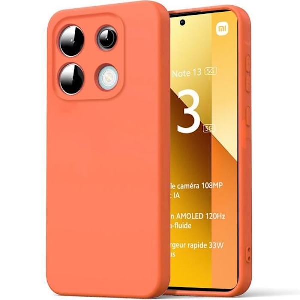 Silikonfodral för Xiaomi Redmi Note 13 5G (ej för 4G), Mjukt skydd Slim Anti-Scratch Orange
