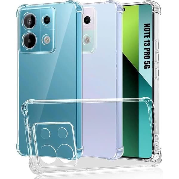 Silikonskal - E.F.CONNECTION - För Xiaomi Redmi Note 13 Pro 5G - Stötresistent - Repellerande - Slim Transparent Transparent