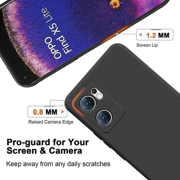 Coque Silicone - E.F.CONNECTION - OPPO Find X5 Lite - Mjuk - Svart - Hållbart skydd Svart