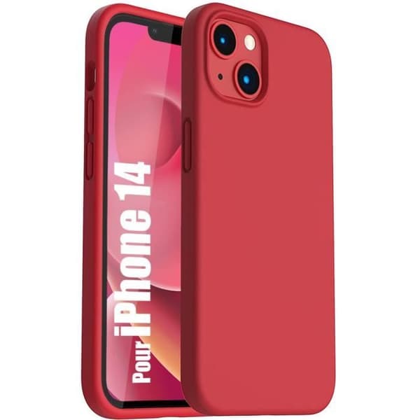 Coque - E.F.CONNECTION - För iPhone 14 - Silikon TPU - Stötbeständig skydd - Mjuk Röd