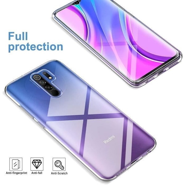 Fodral för Redmi 9 (6,53") - E.F.CONNECTION - Mjuk - Transparent - Förstärkt anti-chock silikonskydd Transparent