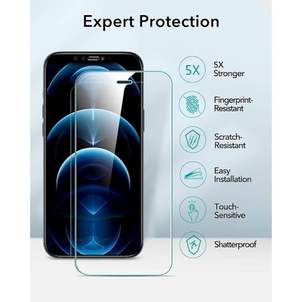 Beskytelsesglaspanel i hærdet glas - E.F.CONNECTION - til iPhone 13 Mini - Gennemsigtig - Modstand 9H - Pakke med 3 Transparent
