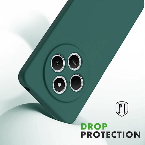 Coque för Xiaomi Redmi Note 14 5G (inte för 4G) - Mjuk Silikon Grön Natt - E.F.Connection® Nattgrönt