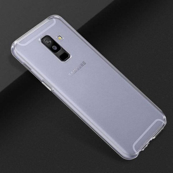 Skyddskåpa - E.F.CONNECTION - för Samsung Galaxy A6 Plus 2018 - Silikon - Härdat glas - Stötsäker - Transparent Transparent