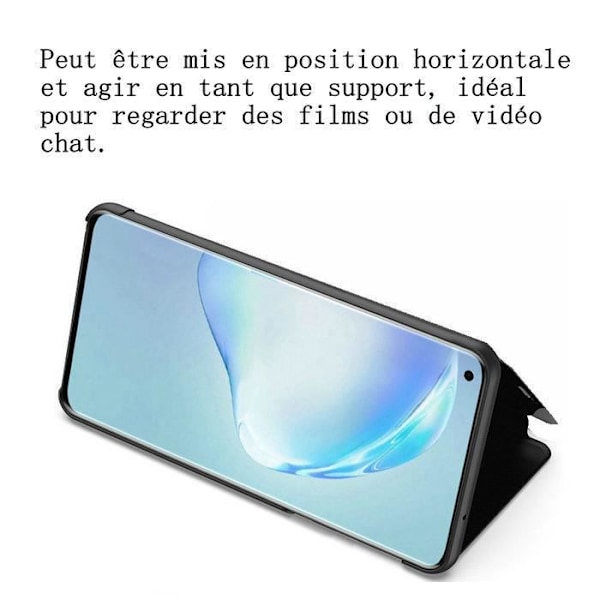 Fodral - Xiaomi - Redmi Note 9 - Spegelflikfodral - Stötsäker - Stativfunktion Vit/Silver