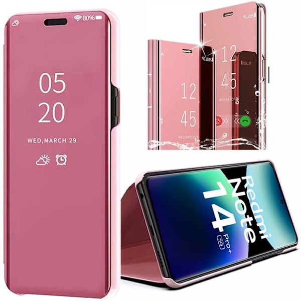 Skyddsfodral - E.F.CONNECTION - För Xiaomi Redmi Note 14 Pro Plus 5G - Rosa - Stötsäker - Smart Case Rosa