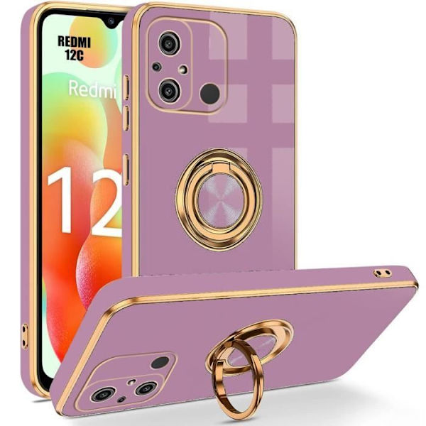 Skydd för Xiaomi Redmi 12C - Xiaomi - Lila - TPU - Rotationsringstöd - Stötbeständig Lila