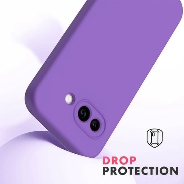 Fodral för Google Pixel 10a, Slim Antiskid Silikon, Stötsäker, Repfria Lila Violett